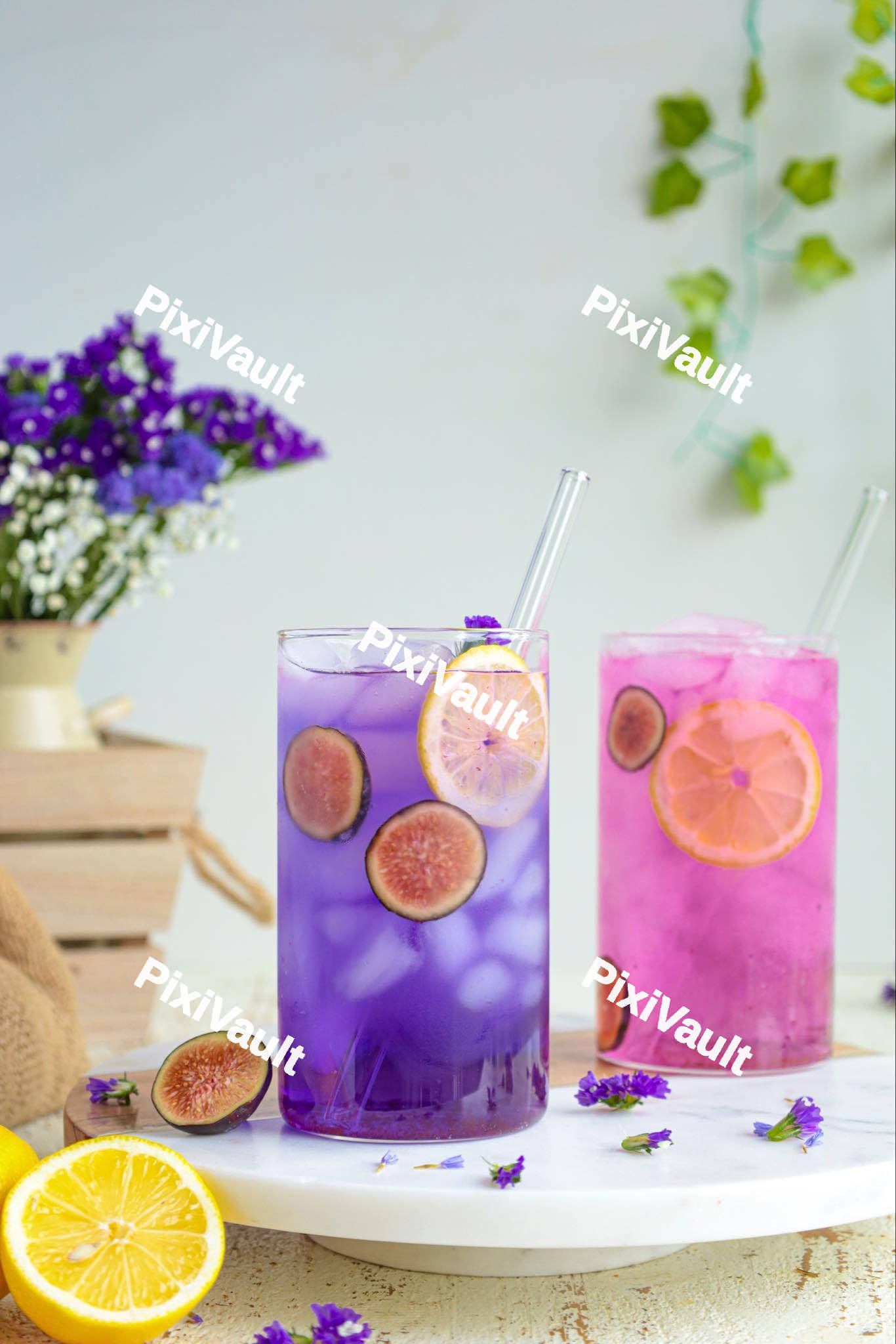 Lavander and pink cocktail